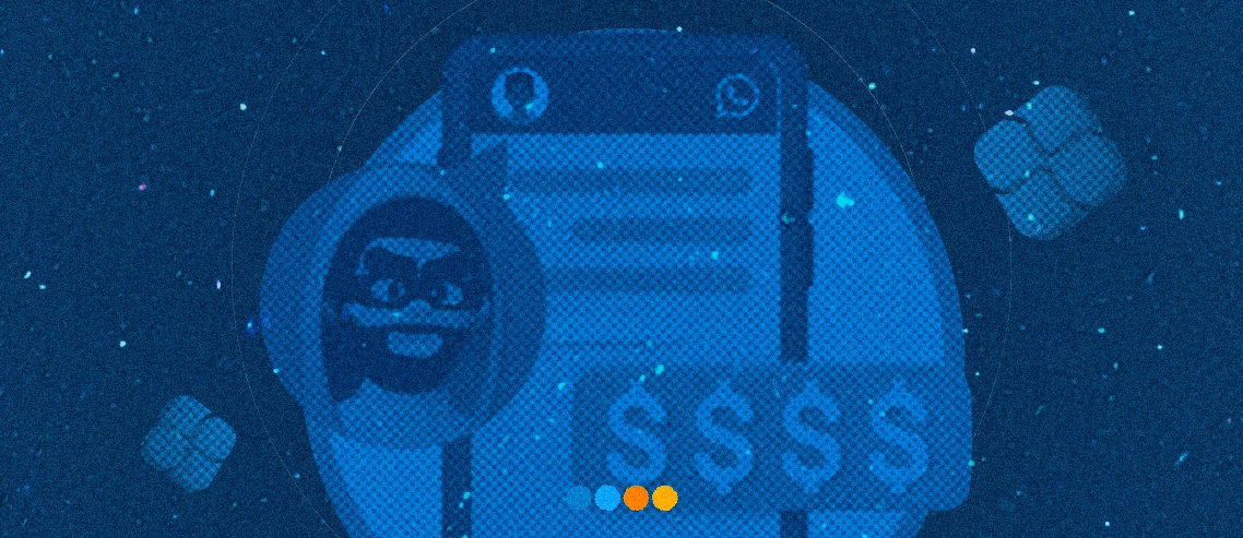 Blog RecargaPay | Como reconhecer e evitar 10 golpes do Pix Desenho de celular com pessoa tentando mandar mensagem e aplicar golpe
