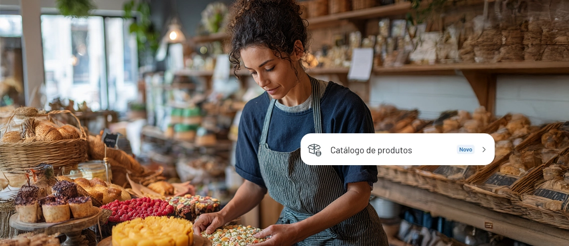 Dona de negócio organizando os produtos da sua loja