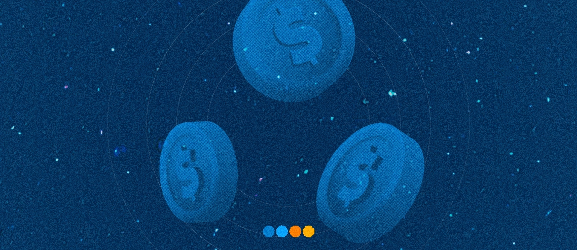 Moedinhas com o símbolo de dinheiro