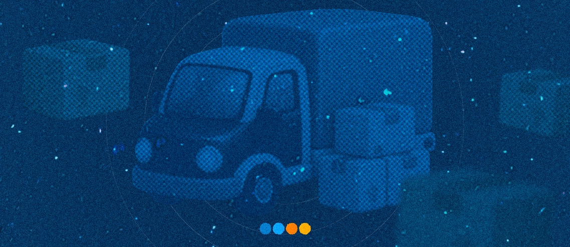 Desenho de caminhão de mudança com caixas de papelão